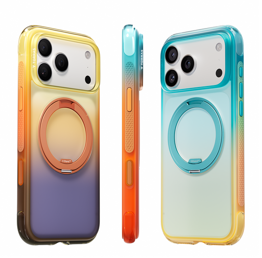 Orange purple Ostand O3 Air Summer case from multiple angles
