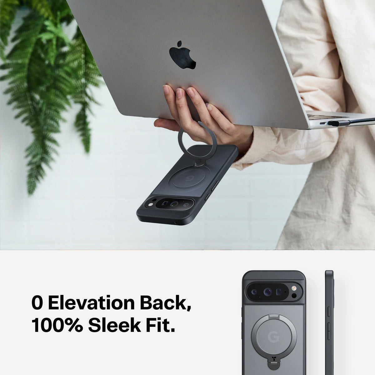 TORRAS Ostand Q3 Spin case for Pixel 10/10 Pro, magnetic ring, 0 Elevation Back, sleek fit.