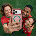Friends holding colorful TORRAS FPF phone cases