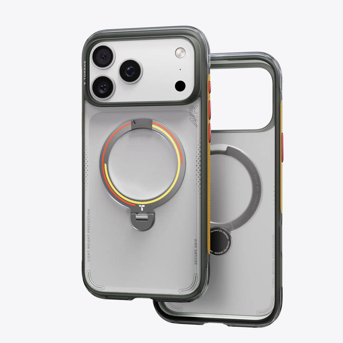 TORRAS Ostand Q3 Air case in grey with an iridescent ring stand