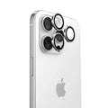 TORRAS Lensguard camera protectors with silver rings for iPhone 15 Pro Max.