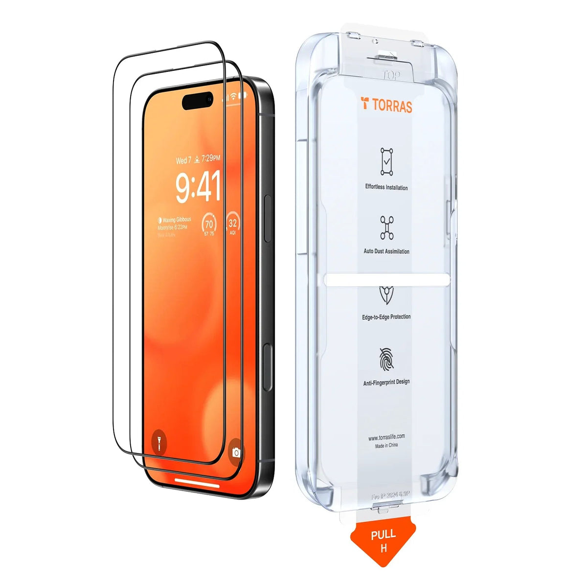 TORRAS GlassGo anti-fingerprint screen protector for iPhone 16 Pro Max