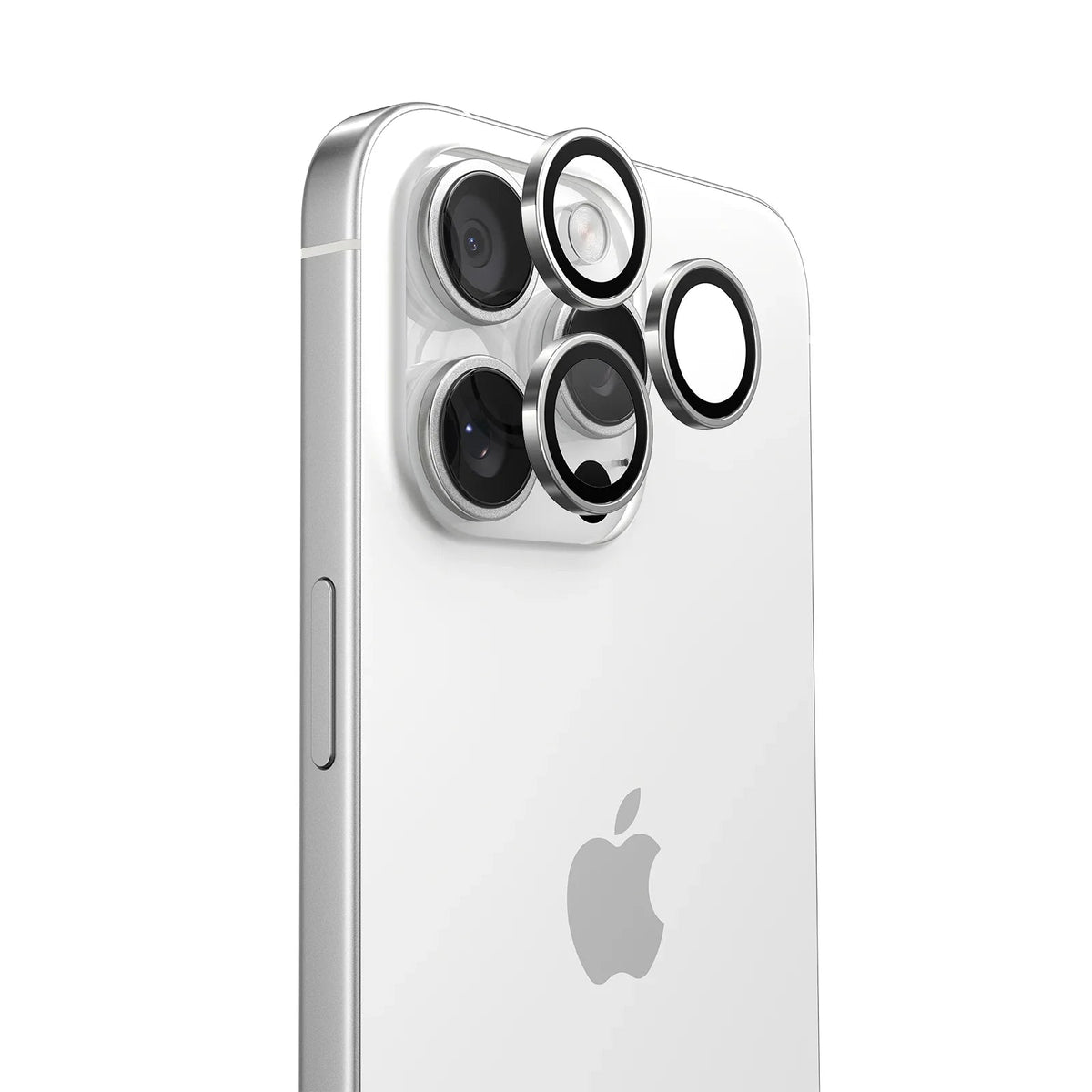 TORRAS Lensguard camera protectors for iPhone 16 Pro, silver.