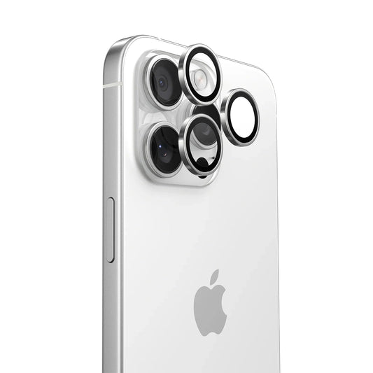 TORRAS Lensguard camera protectors for iPhone 16 Pro, silver.