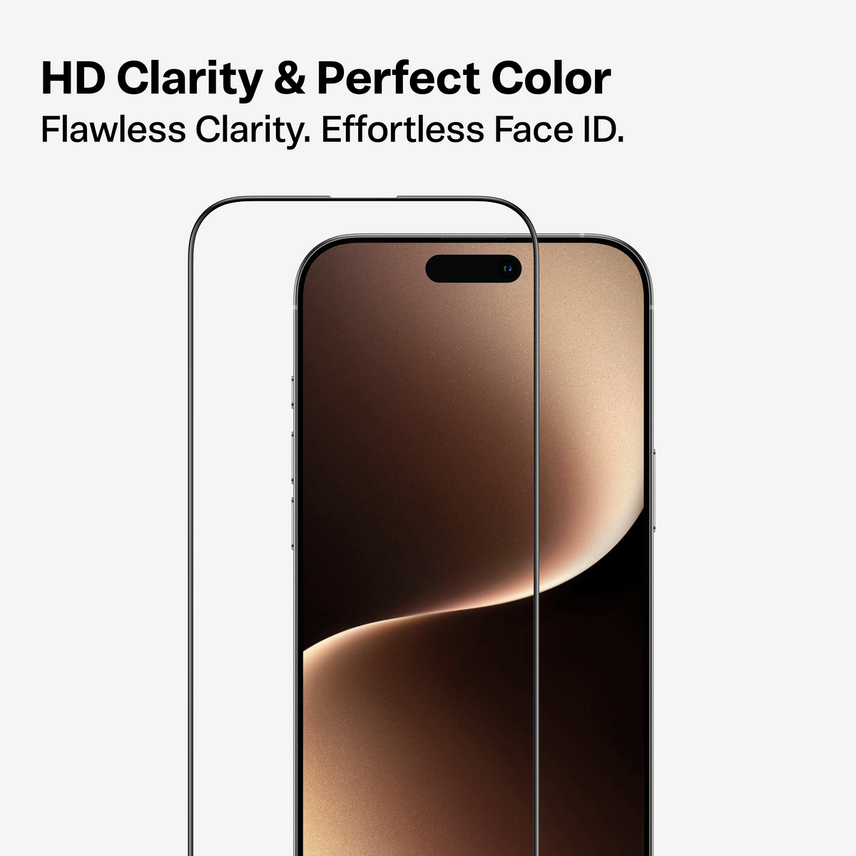 TORRAS GlassGo screen protector for iPhone 17 Pro Max, HD clarity, flawless Face ID.
