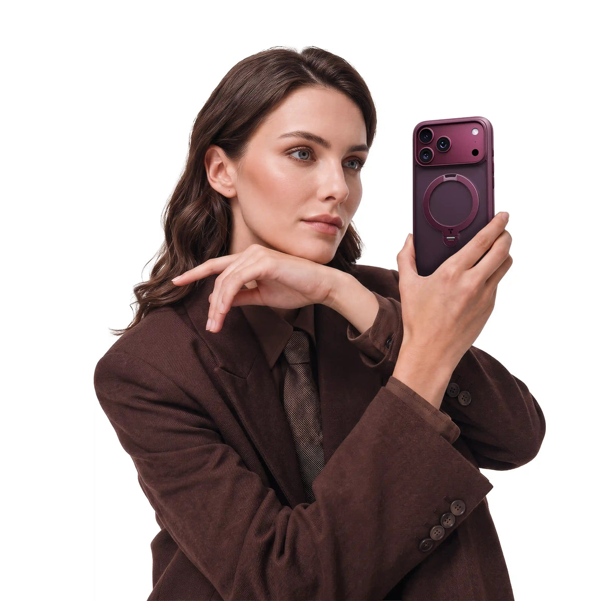 TORRAS Ostand Q3 Spin case for iPhone 18 Pro/Pro Max with the ring laid flat for a flush profile