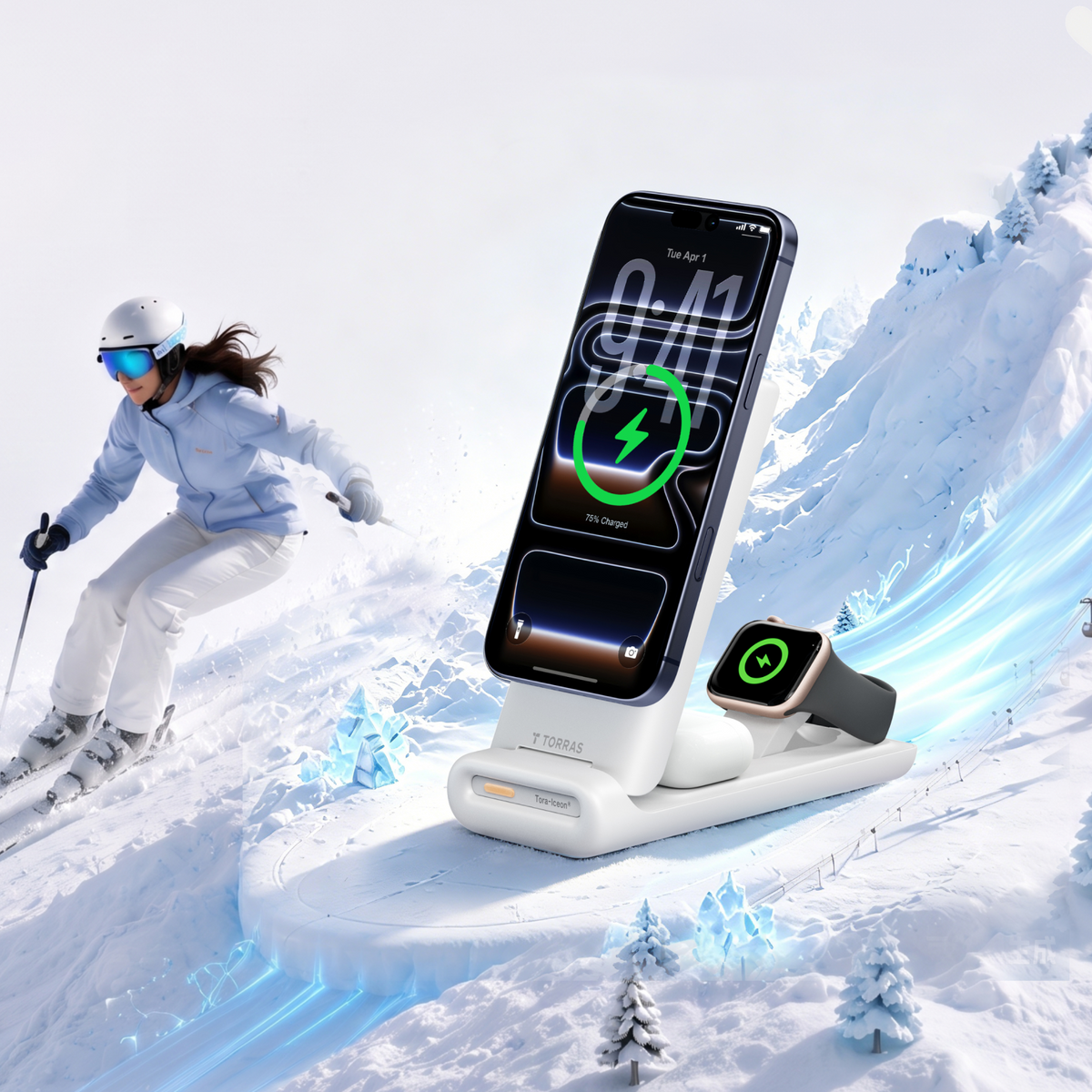 Icestation Pro 3-in-1 Foldable Magnetic Wireless Charger with Qi2 25W TEC Cooling