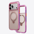 TORRAS Ostand Q3 Air iPhone 17 Pro Max case with colorblock pink/purple and magnetic stand.
