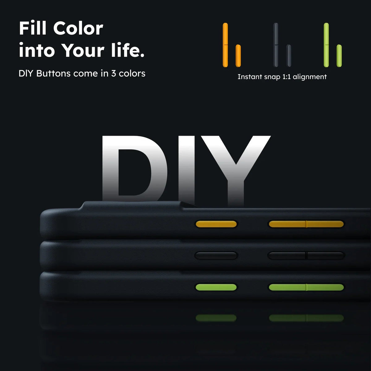 TORRAS Guardian-Mag Google Pixel 9a customizable DIY buttons in 3 colors.