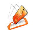 TORRAS GlassGo iPhone 13 screen protector, tempered glass with orange install frame.