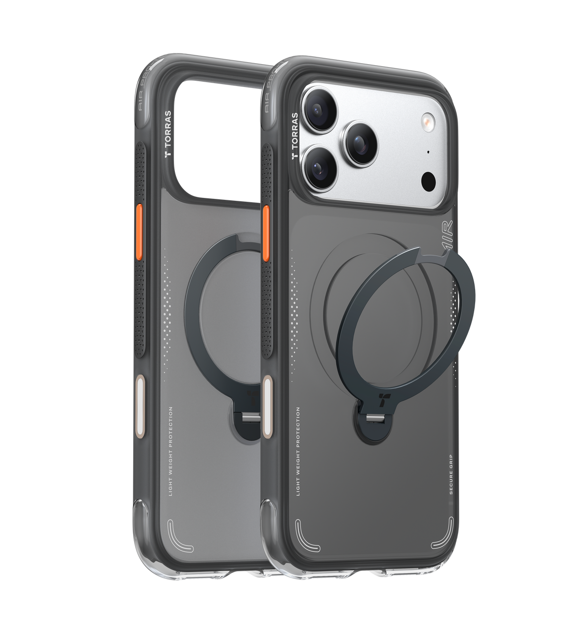 Ostand Q3 Air for iPhone 17 Pro — Shadow Black — Silver