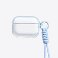 TORRAS O3Light clear AirPods protective case with blue ring clip lanyard