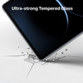 Ultra-strong tempered glass screen protector for iPad Pro demonstrating impact resistance.