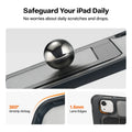 TORRAS Ostand magnetic stand case for iPad Pro 13 inch with airbag protection and pencil holder.