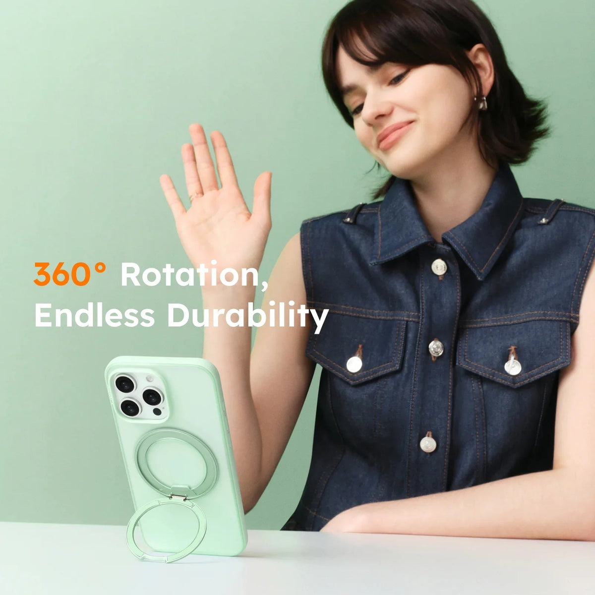 TORRAS Ostand O3 Fitness iPhone 16 Pro Max magnetic ring stand case w/ 360° rotation.