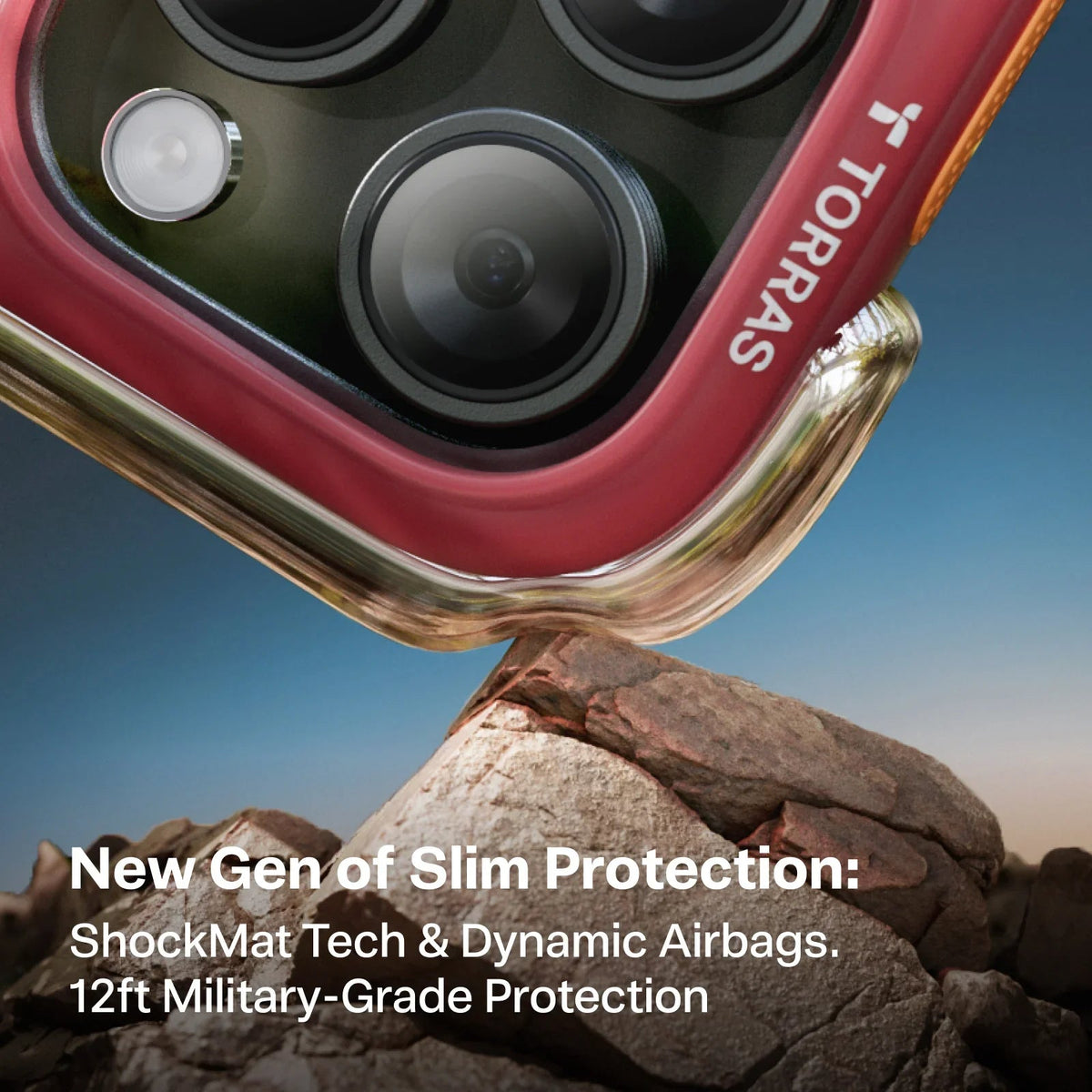 TORRAS Ostand Q3 Air iPhone 15 Pro case: New Gen Slim Protection, 12ft Military-Grade.