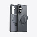 TORRAS Ostand Q3 Spin magnetic stand case for Samsung S26, dark grey, 360° spin.