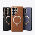 TORRAS Ostand Q3 VegSkin Samsung S26 case in black, brown, purple with ring stand feature.