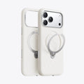 TORRAS Ostand Q3 white silicone iPhone 17 Pro Max case with magnetic ring stand