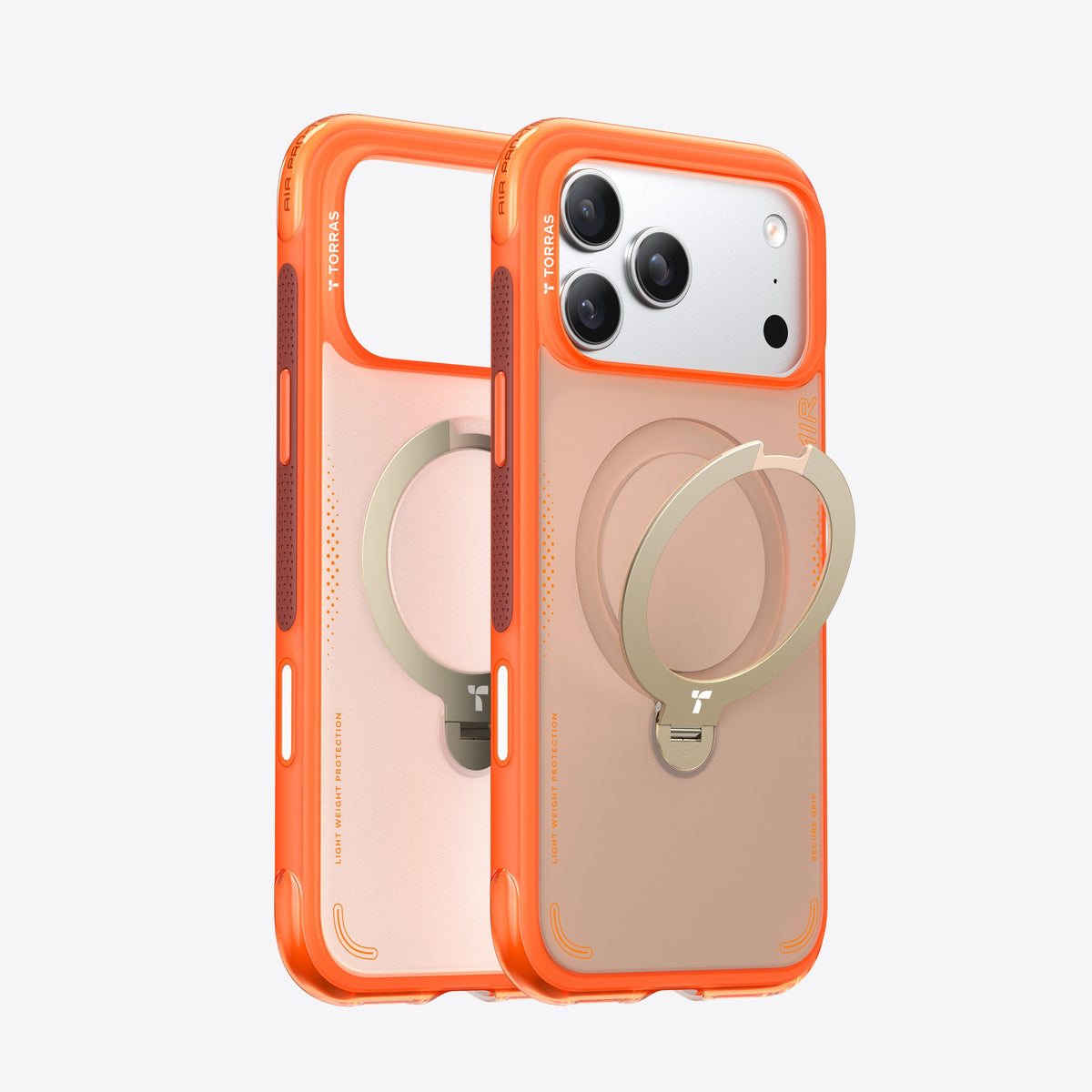 Ostand Q3 Air for iPhone 17 Pro — Cosmic Orange — Silver