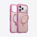 TORRAS Ostand Q3 Air iPhone 17 Pro case in pink/purple colorblock with magnetic stand.
