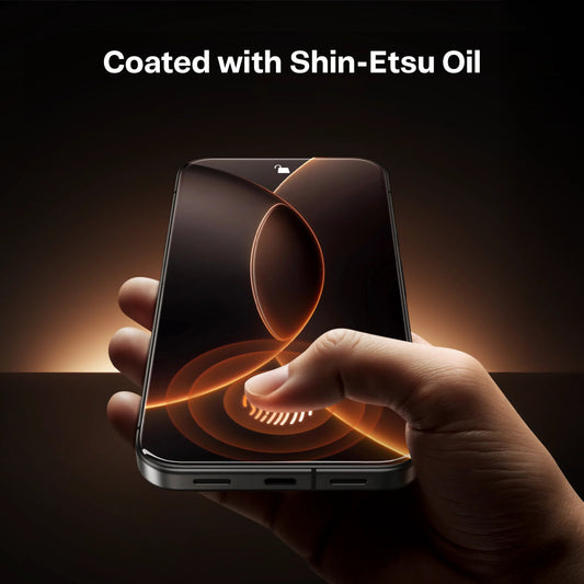 GlassGo screen protector for Google Pixel 10 Pro XL, coated with Shin-Etsu Oil.