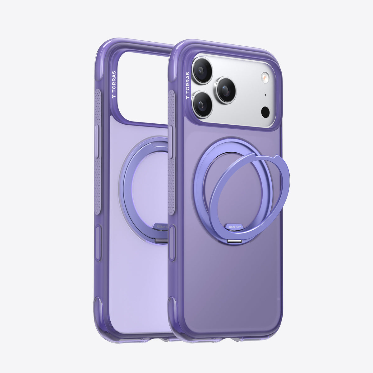 TORRAS Ostand O3 Air Classic purple iPhone 17 Pro Max case with OStand™ ring.