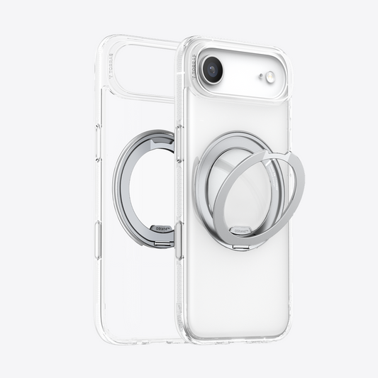 TORRAS Ostand O3 Fitness clear iPhone 17 Air case with silver ring stand