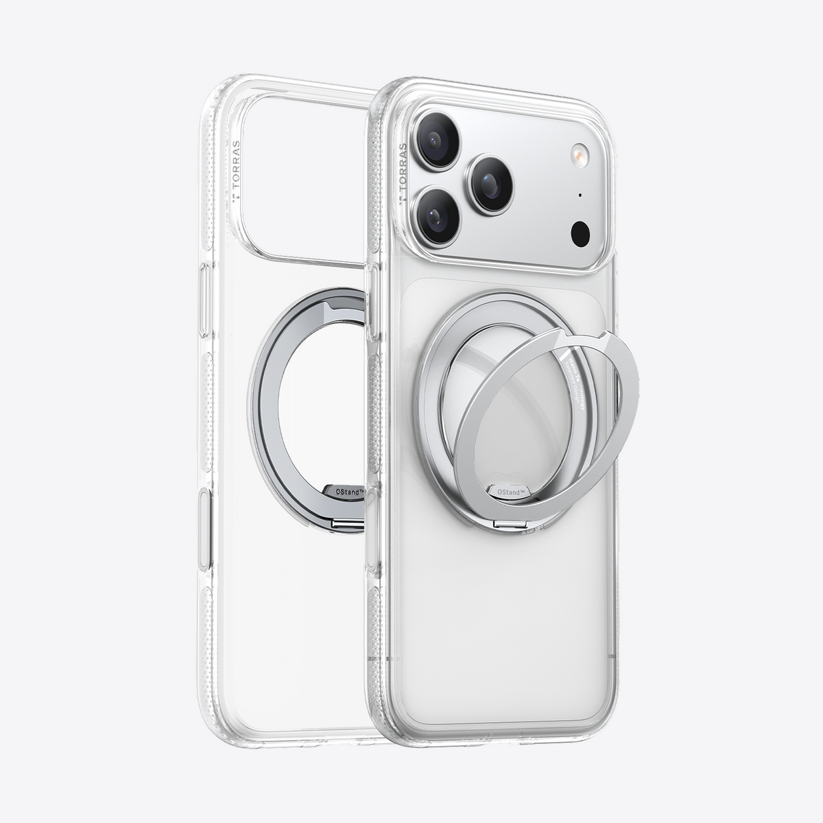 TORRAS Ostand O3 clear case with magnetic stand for iPhone 17 Pro