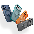 TORRAS Ostand Q3 Air cases for iPhone 17 Pro Max with magnetic ring stand in 4 colors.