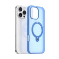 Blue TORRAS Ostand Q3 Fusion iPhone 16 Pro case with 360° rotatable magnetic bracket.