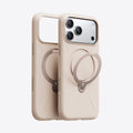 TORRAS Ostand Q3 beige silicone iPhone 17 Pro Max magnetic stand case.
