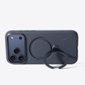 TORRAS Ostand Q3 Silicone case for iPhone 17 Pro Max, charcoal, with ring stand.