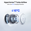TORRAS PolarCircle Qi2 wireless charger's HyperVortex cooling system with 16°C protection.