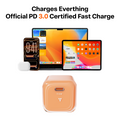 TORRAS orange 45W USB-C fast charger block, Official PD 3.0 certified, charging iPhone, MacBook, iPad.