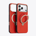 TORRAS Ostand Q3 Vegskin Red Edition iPhone 17 Pro case with gold ring stand.