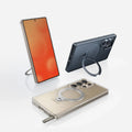 TORRAS Ostand Q3 Spin clear case for Samsung S25 Plus with magnetic ring stand & S Pen slot