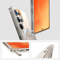 TORRAS Ostand Q3 Spin clear MagSafe case for Samsung S25 Ultra with 360° stand.