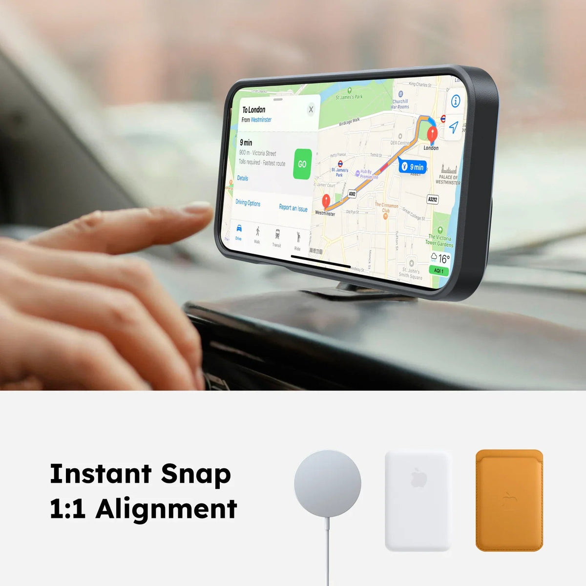 TORRAS Ostand Q3 Spin magnetic iPhone car mount, 360° spin stand & MagSafe accessories.