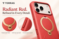 Q3 Pro Radiant Red sculpted finish, gold ring stand and covered camera control