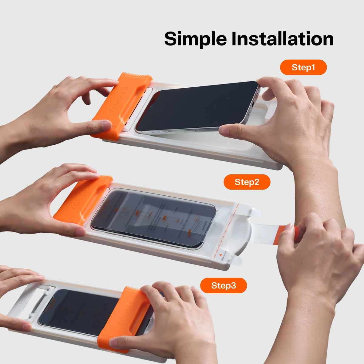 TORRAS OrigArmor screen protector installation guide for iPhone 16 Pro Max