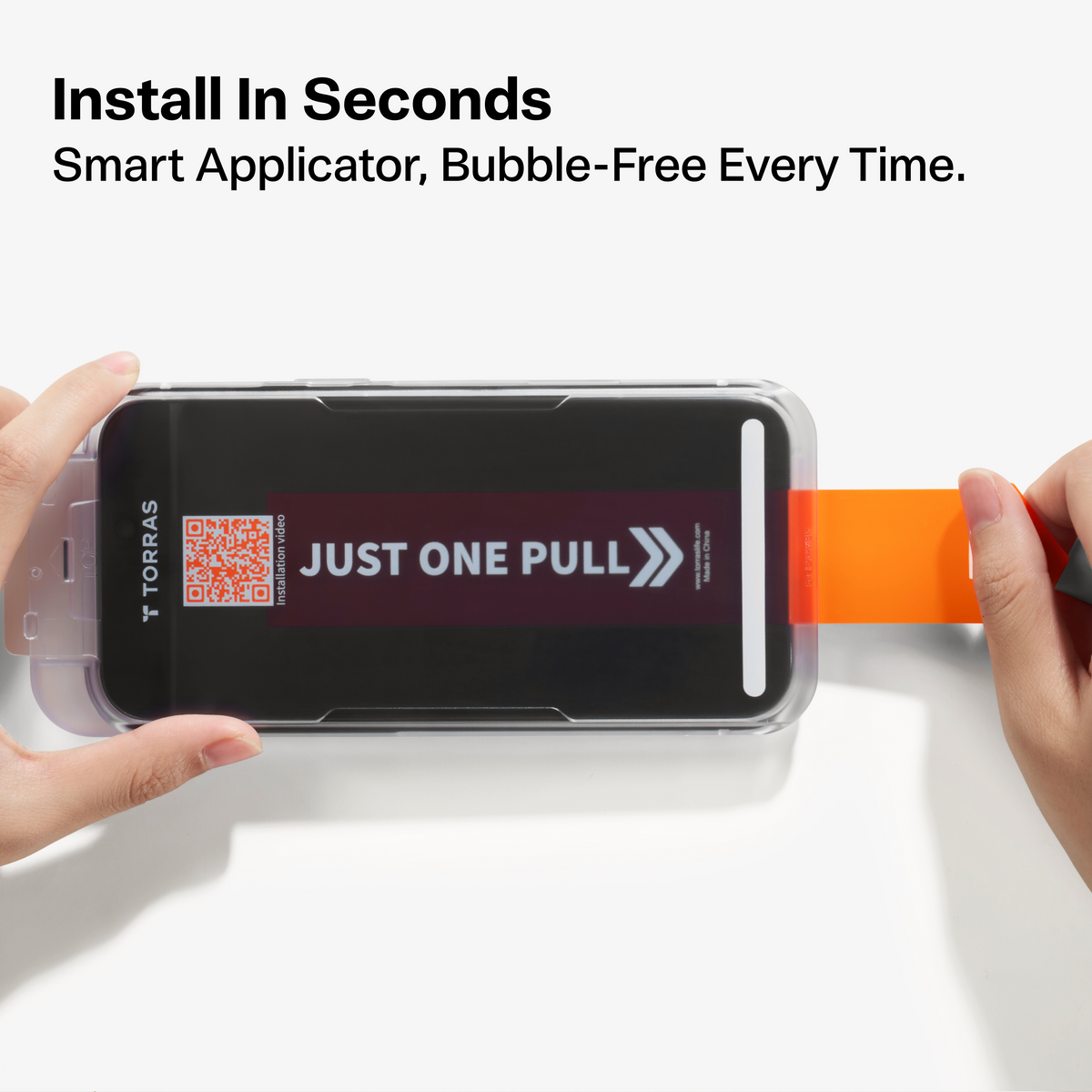 TORRAS Smart Applicator: GlassGo privacy screen protector, Just One Pull.