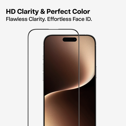 TORRAS GlassGo screen protector for iPhone 17 Pro Max, HD clarity, flawless Face ID.