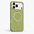 Ostand Q3 Soft Moss Green case for iPhone 17 Pro Max - Silver phone