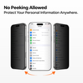 TORRAS iPhone 18 Pro privacy screen protector with 25° anti-peep viewing.