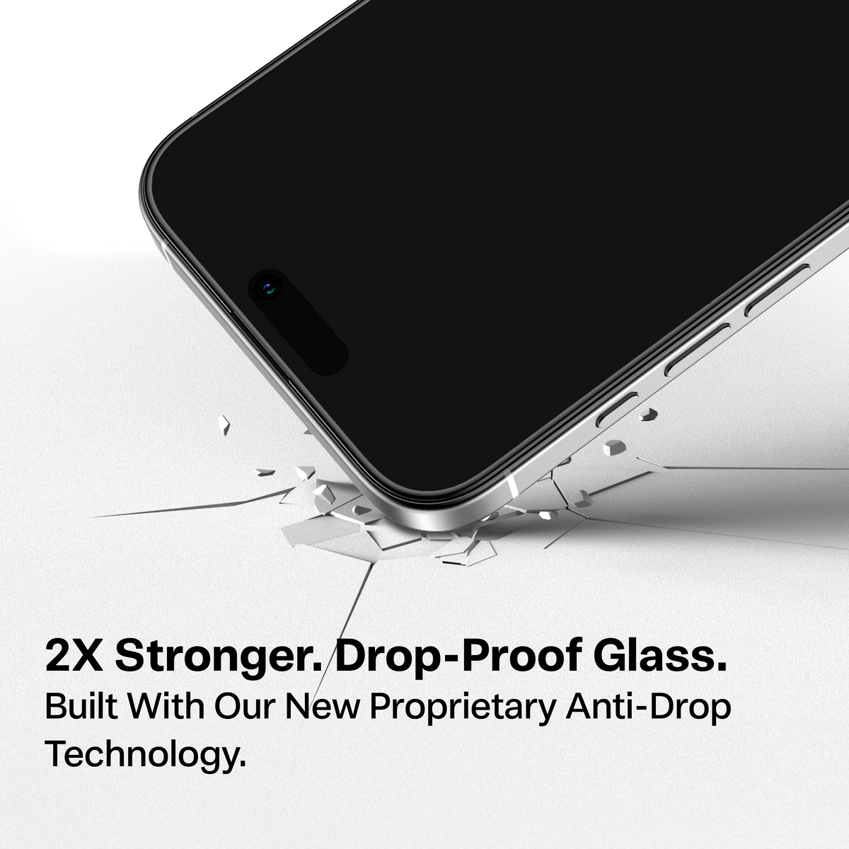 TORRAS GlassGo iPhone 16 Pro / 17 screen protector: 2X stronger, drop-proof glass.