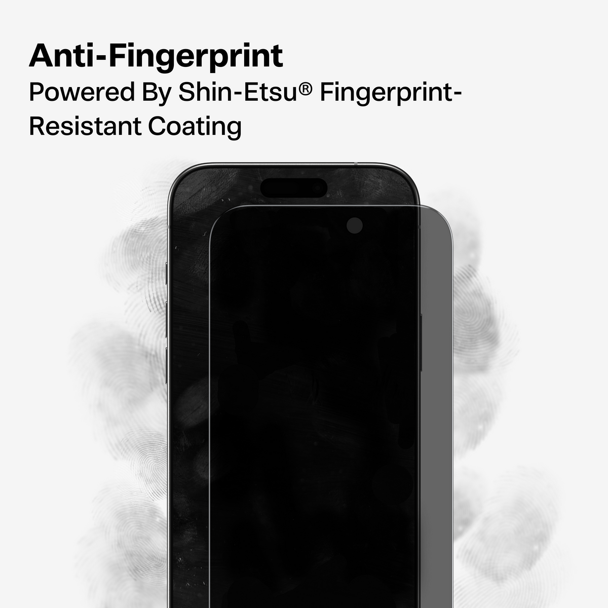 TORRAS GlassGo iPhone 16 Pro / 17 privacy screen protector, anti-fingerprint with Shin-Etsu coating.