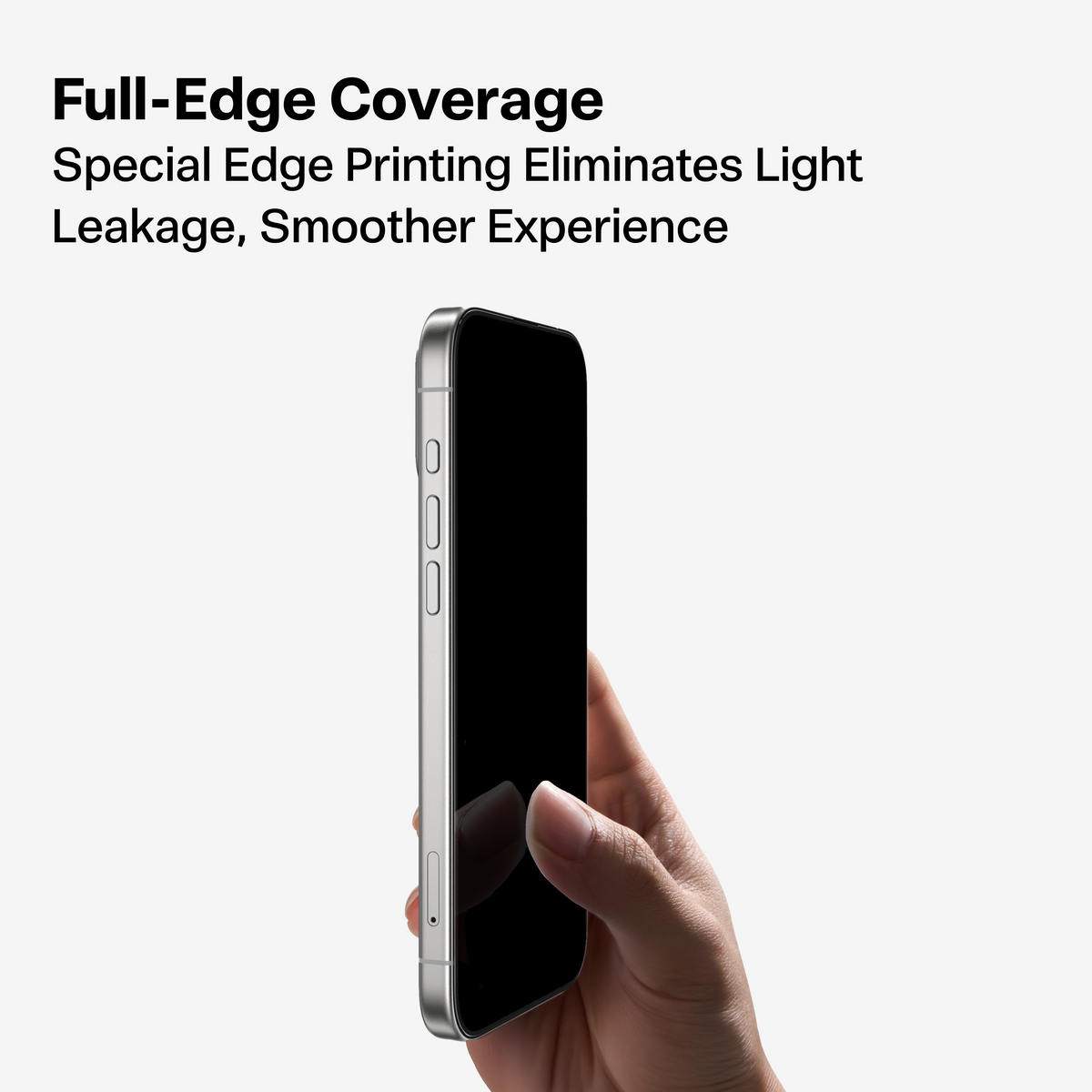 GlassGo Privacy Screen Protector for iPhone 16 Pro / 17: Full-Edge Coverage, Smooth Finish.