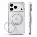 O1S clear case on Silver phone, rear and side views